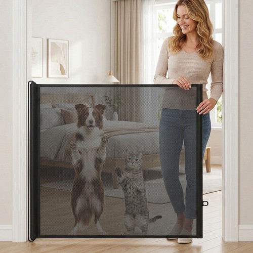 Retractable pet dog gate - dog,