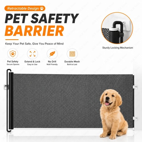 Retractable pet dog gate - pet,